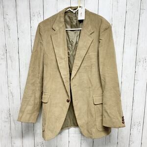 Vintage Woodmere Jacket Men 44L Tan Corduroy Single Breasted One Button Blazer